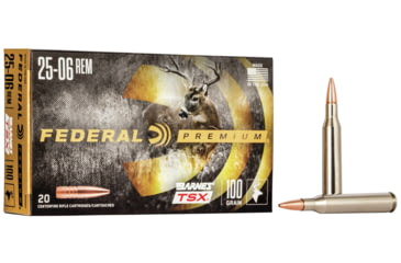 Image of Federal Premium BARNES TSX .25-06 100 Grain Barnes Triple-Shock X Centerfire Rifle Ammo, 20 Rounds, P2506H