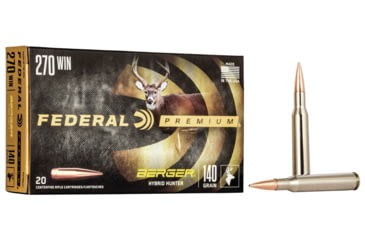 Image of Federal Premium Hunter 270 Win 140 Grain Berger Hybrid Centerfire Rifle Ammo, 20 Rounds, P270BCH1