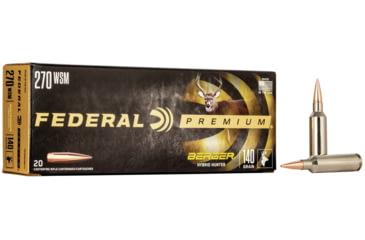 Image of Federal Premium Berger Hybrid Hunter 270 Win Short Magnum 140 Grain Berger Hybrid Centerfire Rifle Ammo, 20 Rounds, P270WSMBCH1