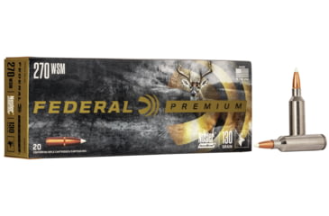 Image of Federal Premium Rifle Ammo, .270 Winchester Short Magnum, Nosler AccuBond, 130 grain, 20 Rounds, P270WSMA1