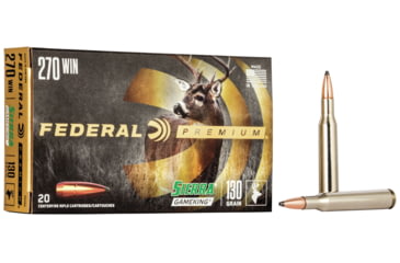 Image of Federal Premium Rifle Ammo, .270 Winchester, Sierra GameKing Boat Tail Soft Point, 130 grain, 20 Rounds, P270D