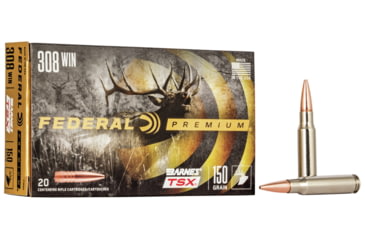 Image of Federal Premium BARNES TSX .308 Winchester 150 Grain Barnes Triple-Shock X Centerfire Rifle Ammo, 20 Rounds, P308V