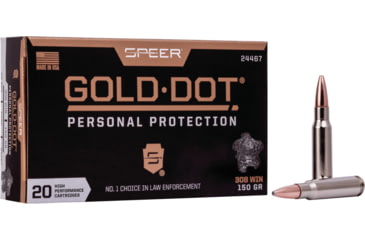 Image of Federal Premium Rifle Ammo, .308 Winchester, Speer Gold Dot Soft Point, 150 grain, 20 Rounds, 24467