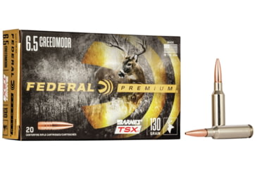 Image of Federal Premium BARNES TSX 6.5 Creedmoor 130 Grain Barnes Triple-Shock X Centerfire Rifle Ammo, 20 Rounds, P65CRDBTSX1