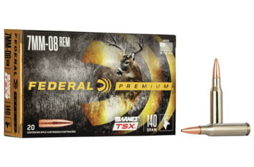 Image of Federal Premium Barnes TSX 7mm-08 Rem 140 Grain Barnes Triple-Shock X Centerfire Rifle Ammo, 20 Rounds, P708C