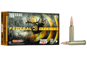 Image of Federal Premium BARNES TSX 7mm Magnum 160 Grain Barnes Triple-Shock X Centerfire Rifle Ammo, 20 Rounds, P7RN