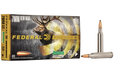 Image of Federal Premium Rifle Ammo, 7mm Remington Magnum, Sierra GameKing Boat Tail Soft Point, 150 grain, 20 Rounds, P7RD
