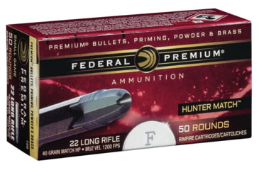 Image of Federal Premium Rimfire Ammo, .22 Long Rifle, Hunter Match, 40 grain, 50 Rounds, 720