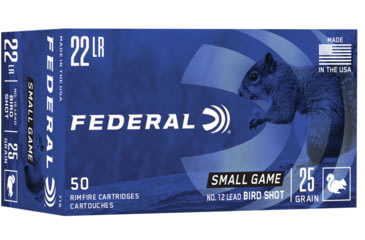 Image of Federal Premium Small Game .22 Long Rifle 25 Grain 12 Shot Rimfire Ammo, 50 Rounds, 716
