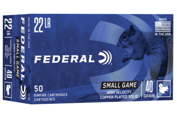 Image of Federal Premium Small Game .22 Long Rifle 40 Grain Copper Plated Round Nose Rimfire Ammo, 50 Rounds, 710