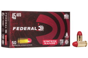 Image of Federal Premium Syntech Range Pistol Ammo, .45 ACP, Syntech Total Synthetic Jacket, 230 grain, 50 Rounds, AE45SJ1