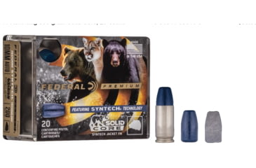 Image of Federal Premium .45 ACP +P 240 Grain Syntech Jacket Solid Core Brass Centerfire Pistol Ammo, 20 Rounds, P45SHC1