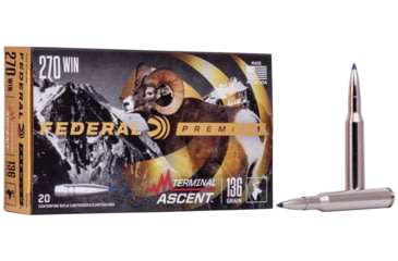 Image of Federal Premium Terminal Ascent Rifle Ammo, .270 Winchester, Terminal Ascent, 136 grain, 20 Rounds, P270TA1