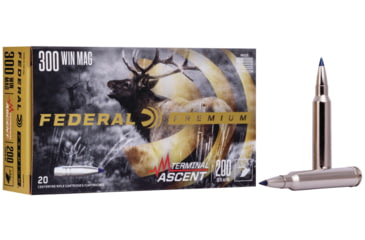 Image of Federal Premium TERMinAL ASCENT .300 Winchester Magnum 200 Grain Terminal Ascent Centerfire Rifle Ammo, 20 Rounds, P300WTA1