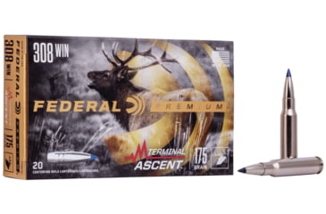 Image of Federal Premium Terminal Ascent Rifle Ammo, .308 Winchester, Terminal Ascent, 175 grain, 20 Rounds, P308TA1