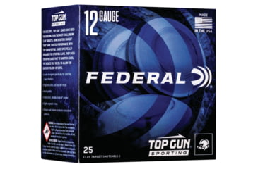 Image of Federal Premium Top Gun 12 Gauge 1oz Sporting Shotgun Ammo, 1300 FPS, 7.5 Shot, 25 Rounds, TGSH12 7.5
