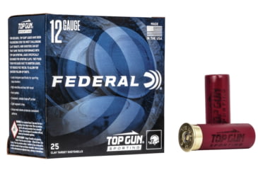 Image of Federal Premium Top Gun 12 Gauge 1 oz Top Gun Sporting Centerfire Shotgun Ammo, 8 Shot, 25 Rounds, TGSF128 8, TGSF128 8