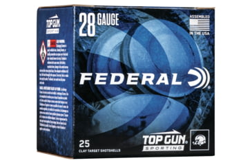 Image of Federal Premium Top Gun 28 Gauge 3/4oz Sporting Centerfire Shotgun Ammo, 7.5 Shot, 25 Rounds, TGS2821 7.5