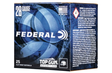 Image of Federal Premium Top Gun 28 Gauge 3/4 oz Top Gun Sporting Centerfire Shotgun Ammo, 8 Shot, 25 Rounds, TGS2821 8, TGS2821 8