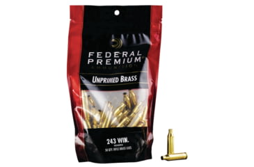 Image of Federal Premium Unprimed Empty Brass-Rifle, 243 Win, PR243UPB50