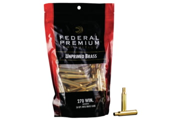 Image of Federal Premium Unprimed Empty Brass-Rifle, 270 Win, PR270UPB50