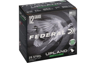 Image of Federal Premium Upland Steel 12 Gauge 1oz 2 3/4in Paper Wad Shotgun Ammo, 7.5, 25 Rounds, USH122W 7.5