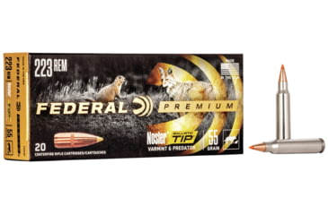 Image of Federal Premium Varmint &amp; Predator Rifle Ammo, .223 Remington, Nosler Ballistic Tip, 55 grain, 20 Rounds, P223F