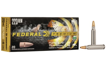 Image of Federal Premium Varmint &amp; Predator Rifle Ammo, .223 Remington, Speer TNT Green Hollow Point, 43 grain, 20 Rounds, P223R