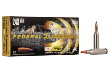 Image of Federal Premium Varmint &amp; Predator Rifle Ammo, .243 Winchester, Nosler Ballistic Tip, 55 grain, 20 Rounds, P243H