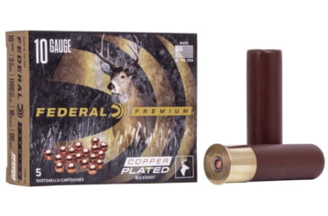 Image of Federal Premium Vital Shok 10 Gauge 18 Pellets Buckshot Centerfire Shotgun Ammo, 00 Buck Shot, 5 Rounds, P108F 00