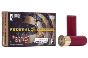 Image of Federal Premium Vital Shok 12 Gauge 12 Pellets Buckshot Centerfire Shotgun Ammo, 00 Buck Shot, 5 Rounds, P156 00