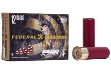 Image of Federal Premium Vital Shok 12 Gauge 15 Pellets Buckshot Centerfire Shotgun Ammo, 00 Buck Shot, 5 Rounds, P158 00