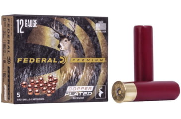 Image of Federal Premium Vital Shok 12 Gauge 18 Pellets 3 1/2in Buckshot Shotgun Ammo, 00 Buck Shot, 5 Rounds, P135F 00