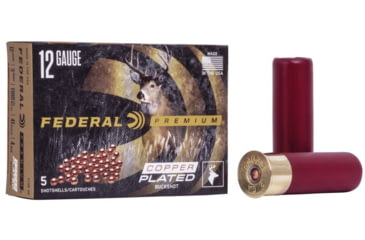 Image of Federal Premium Vital Shok 12 Gauge 41 Pellets Buckshot Centerfire Shotgun Ammo, 4 Shot, 5 Rounds, P158 4B