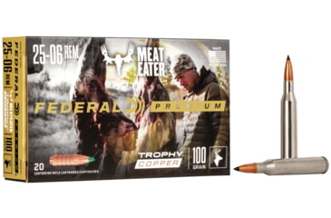Image of Federal Premium Vital-Shok Rifle Ammo, .25-06 Remington, Trophy Copper, 100 grain, 20 Rounds, P2506TC1