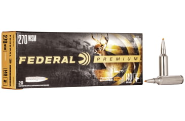 Image of Federal Premium Vital-Shok Rifle Ammo, .270 Winchester Short Magnum, Trophy Bonded Tip, 140 grain, 20 Rounds, P270WSMTT3