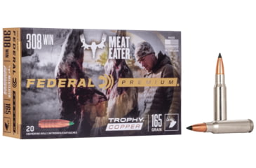 Image of Federal Premium VITAL-SHOK .308 Winchester 165 Grain Trophy Copper Centerfire Rifle Ammo, 20 Rounds, P308TC2