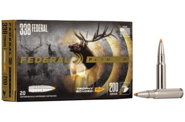 Image of Federal Premium Vital-Shok Rifle Ammo, .338 Federal, Trophy Bonded Tip, 200 grain, 20 Rounds, P338FTT2
