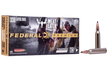 Image of Federal Premium Vital-Shok Rifle Ammo, .338 Lapua Magnum, Trophy Copper, 250 grain, 20 Rounds, P338LTC1