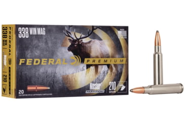 Image of Federal Premium 338 Winchester Magnum 210 Grain Nosler Partition Rifle Ammo, 20 Rounds, P338A2