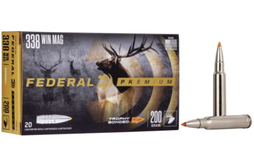 Image of Federal 338 Winchester Magnum 200 Grain Trophy Bonded Tip Rifle Ammo, 20 Rounds, P338TT2