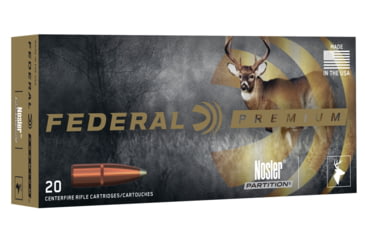 Image of Federal Premium Vital-Shok Rifle Ammo, 6mm Remington, Nosler Partition, 100 grain, 20 Rounds, P6C