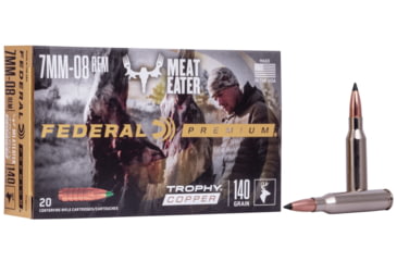 Image of Federal Premium Vital-Shok Rifle Ammo, 7mm-08 Remington, Trophy Copper, 140 grain, 20 Rounds, P708TC2