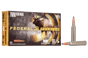 Image of Federal Premium Vital-Shok Rifle Ammo, 7mm Remington Magnum, Nosler Partition, 160 grain, 20 Rounds, P7RF