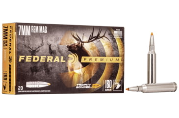 Image of Federal Premium VITAL-SHOK 7mm Magnum 160 Grain Trophy Bonded Tip Centerfire Rifle Ammo, 20 Rounds, P7RTT1