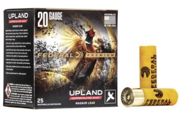 Image of Federal Premium Wing Shok 20 Gauge 1.125 oz Upland Magnum Centerfire Shotgun Ammo, 6 Shot, 25 Rounds, P256 6, P256 6