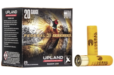 Image of Federal Premium Wing Shok 20 Gauge 1 1/4oz Upland Magnum Centerfire Shotgun Ammo, 6 Shot, 25 Rounds, P258 6