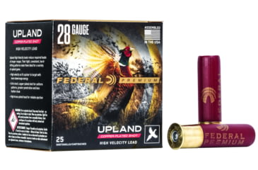 Image of Federal Premium Wing Shok 28 Gauge 3/4oz Upland High Velocity Centerfire Shotgun Ammo, 8 Shot, 25 Rounds, P283 8