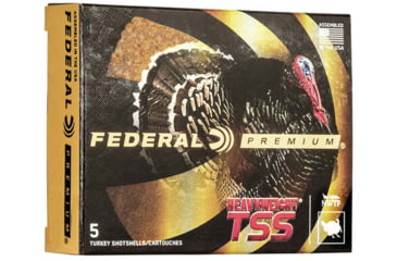 Image of Federal Premium Low Recoil Heavyweight TSS 20 Gauge 2 3/4in 1 1/8oz Centerfire Shotgun Ammo, 5 Rounds, PTSSX257F 9