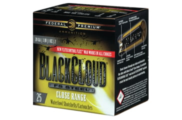 Image of Federal PWBXD2092 Black Cloud FS Steel Close Range 20 Gauge 3 1 Oz 2 Shot 25 Bx